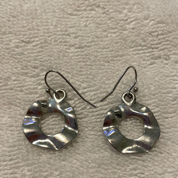 Elegant Silver Dangle Earrings - Picture 2 of 2
